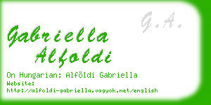 gabriella alfoldi business card